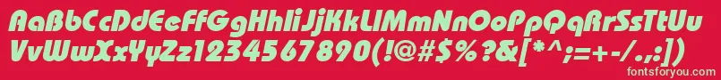BahamasHeavyItalic Font – Green Fonts on Red Background