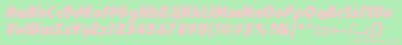 BahamasHeavyItalic-Schriftart – Rosa Schriften auf grünem Hintergrund