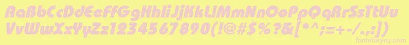 BahamasHeavyItalic Font – Pink Fonts on Yellow Background