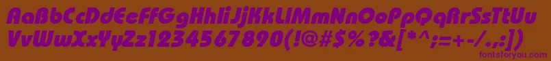 BahamasHeavyItalicフォントについての詳細 フォントBahamasHeavyItalic – 紫色のフォント、茶色の背景
