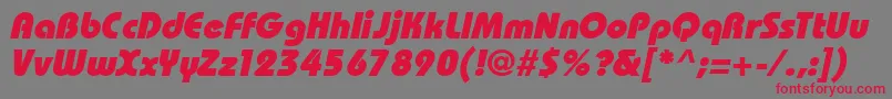 BahamasHeavyItalic Font – Red Fonts on Gray Background