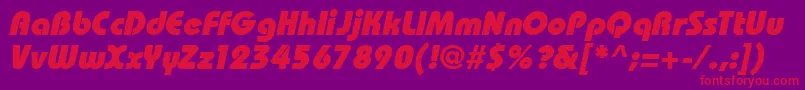 BahamasHeavyItalic Font – Red Fonts on Purple Background