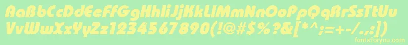 More about BahamasHeavyItalic Font BahamasHeavyItalic Font – Yellow Fonts on Green Background