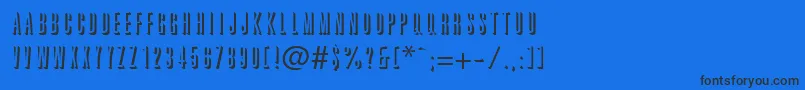 GraphiteshadowRegularDb Font – Black Fonts on Blue Background