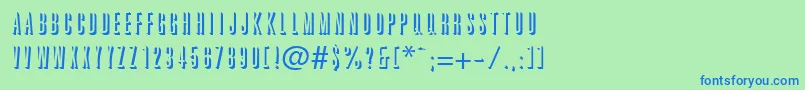 GraphiteshadowRegularDb Font – Blue Fonts on Green Background