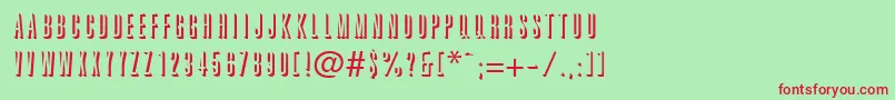 GraphiteshadowRegularDb Font – Red Fonts on Green Background