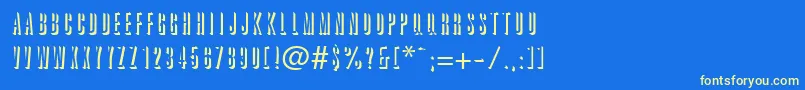 GraphiteshadowRegularDb Font – Yellow Fonts on Blue Background