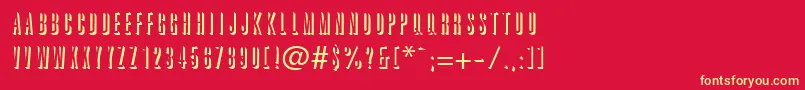 GraphiteshadowRegularDb Font – Yellow Fonts on Red Background