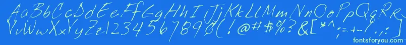Fonte LookoutRegular – fontes verdes em um fundo azul