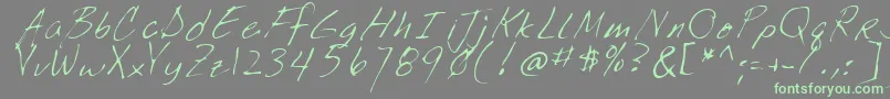 LookoutRegular-Schriftart – Grüne Schriften auf grauem Hintergrund