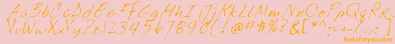 Fonte LookoutRegular – fontes laranjas em um fundo rosa