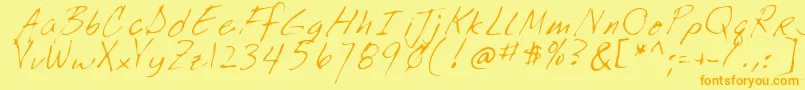 LookoutRegular-Schriftart – Orangefarbene Schriften auf gelbem Hintergrund