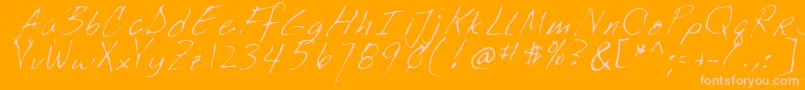 Weitere Informationen zur LookoutRegular-Schriftart LookoutRegular-Schriftart – Rosa Schriften auf orangefarbenem Hintergrund