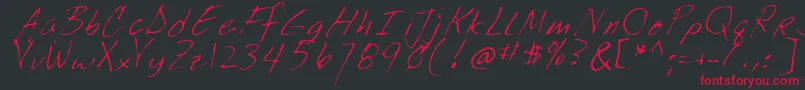 Weitere Informationen zur LookoutRegular-Schriftart LookoutRegular-Schriftart – Rote Schriften auf schwarzem Hintergrund