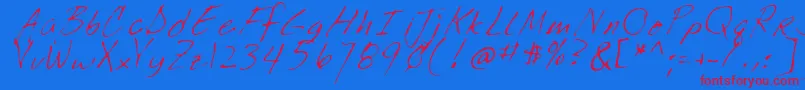LookoutRegular Font – Red Fonts on Blue Background
