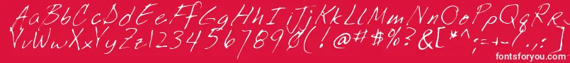 LookoutRegular-Schriftart – Weiße Schriften auf rotem Hintergrund