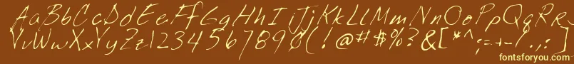 LookoutRegular-Schriftart – Gelbe Schriften auf braunem Hintergrund
