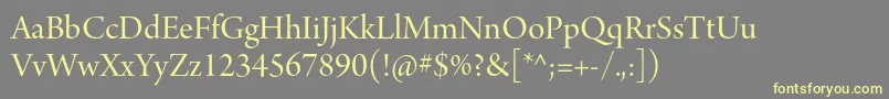 ArnoproDisplay-Schriftart – Gelbe Schriften auf grauem Hintergrund
