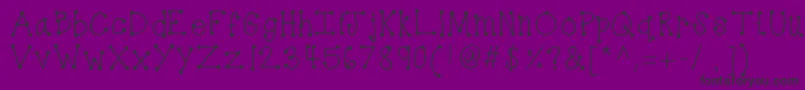 Fonte Kbdottydot – fontes pretas em um fundo violeta