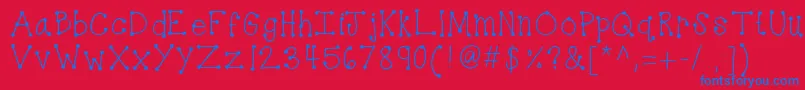 Kbdottydot Font – Blue Fonts on Red Background