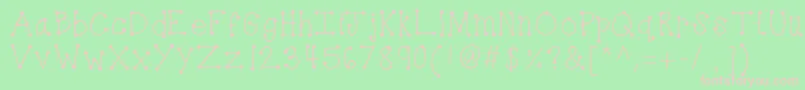 Kbdottydot Font – Pink Fonts on Green Background