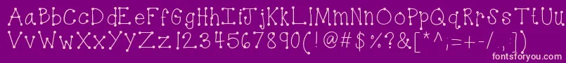 Kbdottydot Font – Pink Fonts on Purple Background