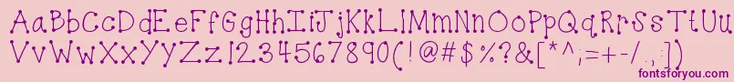 Kbdottydot Font – Purple Fonts on Pink Background