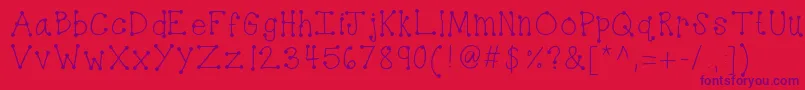 Kbdottydot Font – Purple Fonts on Red Background