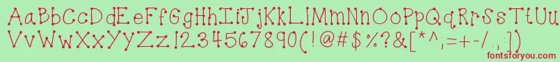 Kbdottydot Font – Red Fonts on Green Background