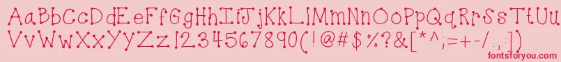 フォントKbdottydot – ピンクの背景に赤い文字