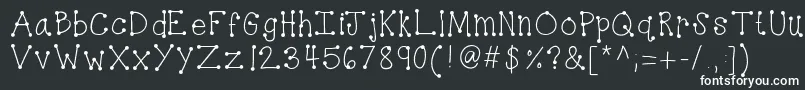 Kbdottydot-fontti – valkoiset fontit mustalla taustalla