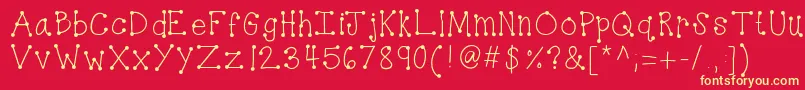 Kbdottydot Font – Yellow Fonts on Red Background