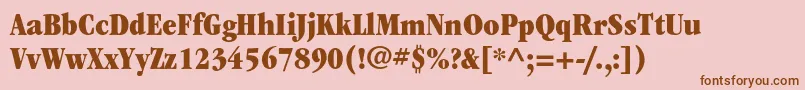 ItcgaramondstdUltcond-Schriftart – Braune Schriften auf rosa Hintergrund