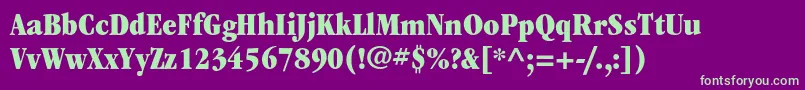 Weitere Informationen zur ItcgaramondstdUltcond-Schriftart ItcgaramondstdUltcond-Schriftart – Grüne Schriften auf violettem Hintergrund
