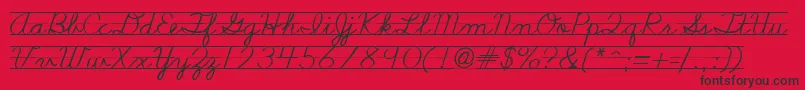 Nealcurieruledsh-Schriftart – Schwarze Schriften auf rotem Hintergrund