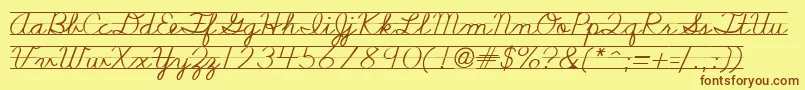 Nealcurieruledsh Font – Brown Fonts on Yellow Background
