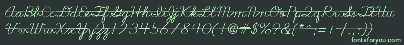 フォントNealcurieruledsh – 黒い背景に緑の文字