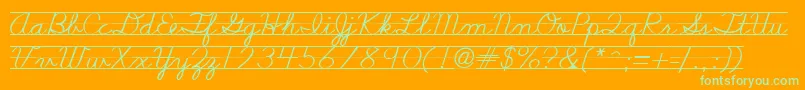 Nealcurieruledsh Font – Green Fonts on Orange Background