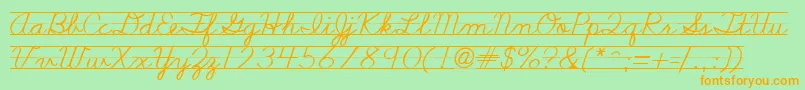 Nealcurieruledsh Font – Orange Fonts on Green Background