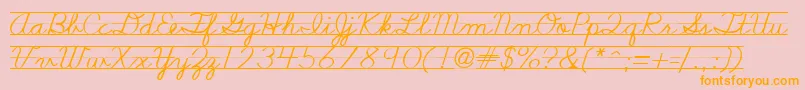 Nealcurieruledsh Font – Orange Fonts on Pink Background