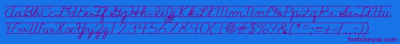 Шрифт Nealcurieruledsh – фиолетовые шрифты на синем фоне