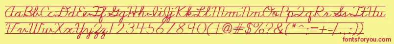 Nealcurieruledsh Font – Red Fonts on Yellow Background