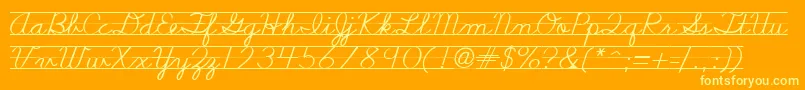 Nealcurieruledsh-Schriftart – Gelbe Schriften auf orangefarbenem Hintergrund