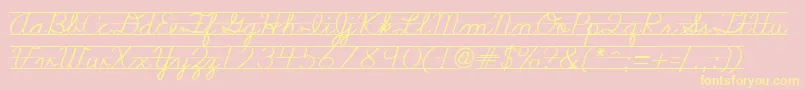 Nealcurieruledsh Font – Yellow Fonts on Pink Background