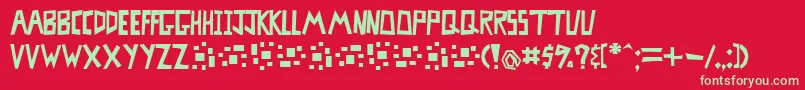 Mistbf Font – Green Fonts on Red Background