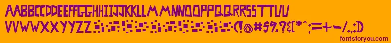 Mistbf Font – Purple Fonts on Orange Background