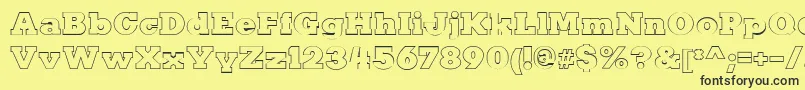 KaineOutline Font – Black Fonts on Yellow Background