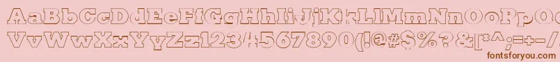 Шрифт KaineOutline – коричневые шрифты на розовом фоне