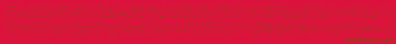 KaineOutline-Schriftart – Braune Schriften auf rotem Hintergrund