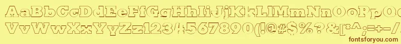 KaineOutline Font – Brown Fonts on Yellow Background